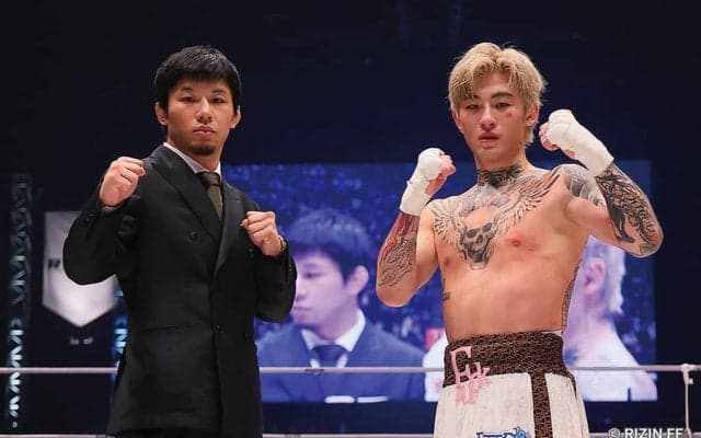 【RIZIN.41】平本蓮、“犬猿の仲”萩原京平の試合前に中指立てポーズ　勝利の萩原「お前も次勝てよ」