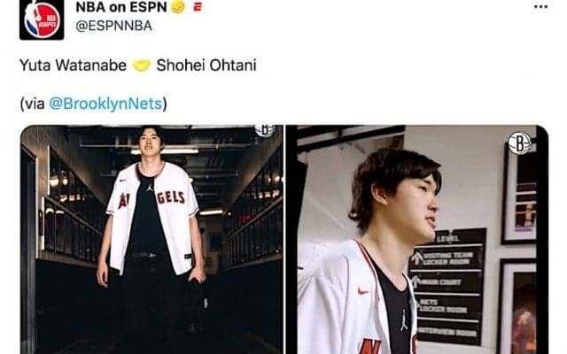 【NBA】渡邊雄太が大谷翔平ユニでアリーナ入りに　ファンは「ショウヘイのNY行きを説得して」と懇願