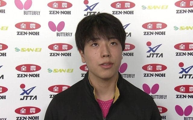 篠塚大登 1回戦途中棄権「国際大会3連戦で腰を痛めてしまった」試合後インタビュー【卓球 全農CUP】
