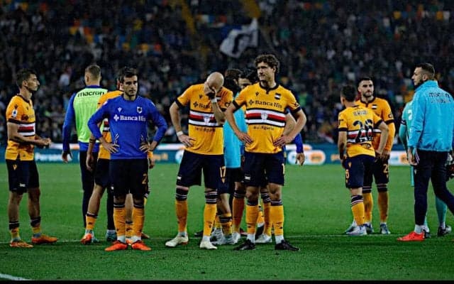 サンプドリアが4節を残してセリエB降格…