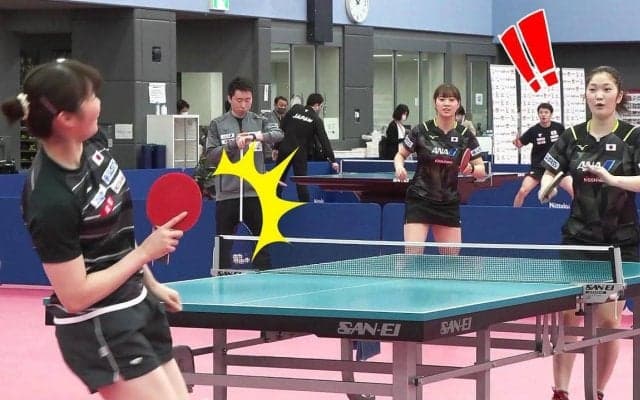 【世界卓球】凄っ！本人もビックリ！木原美悠 カウンターブロック｜卓球日本代表公開練習 