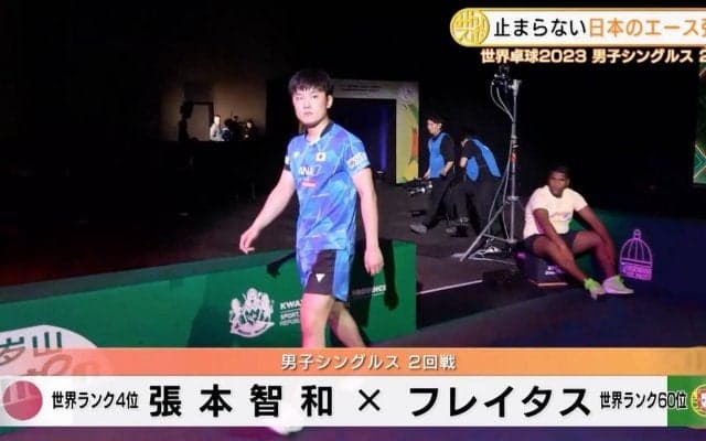 【世界卓球】止まらない日本のエース・張本智和 ポルトガルエースにストレート勝ち