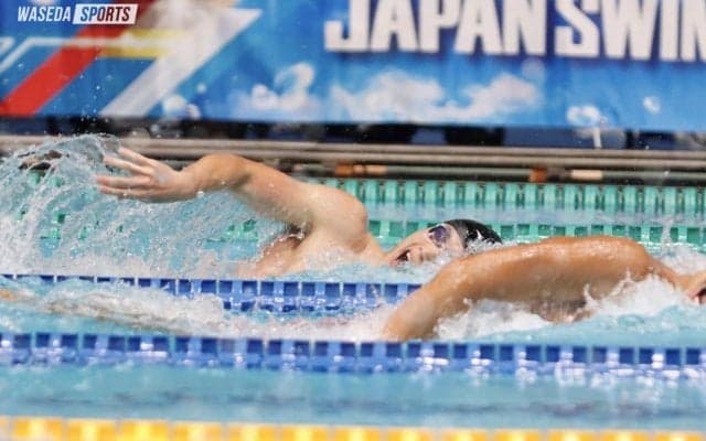 男女両主将が100m平泳ぎで悔しい２位　４継は女子３位、男子２位でメダル獲得！／日本学生選手権２日目