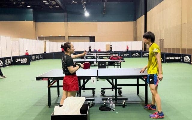 【世界卓球】これは貴重！伊藤美誠 vs 戸上隼輔 会場練習