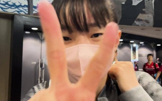 【世界卓球】練習後、会場をあとにする張本美和「さよおなら〜」