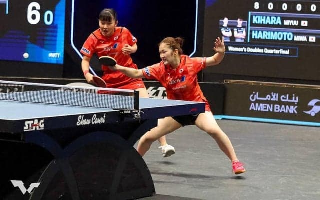 木原美悠・張本美和の世界ユース覇者ペアが貫禄勝ち。国際大会初コンビの平野・長﨑を撃破【卓球 WTTコンテンダーチュニス】