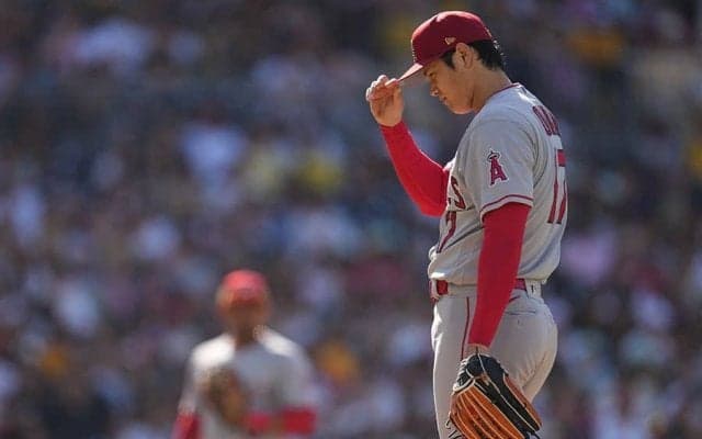 【MLB】大谷翔平が緊急降板「見たことがありません」　直前には不自然な暴投…地元放送局も心配