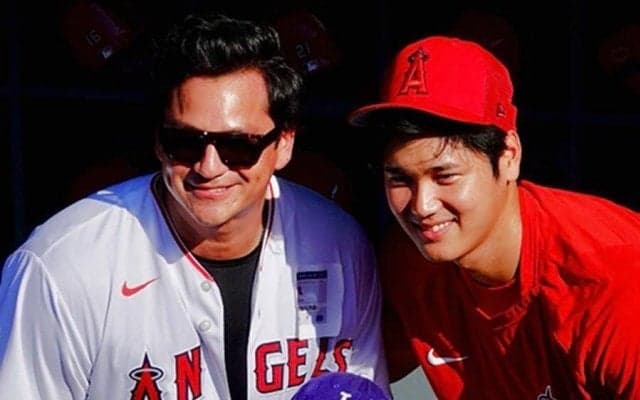 【MLB】大谷翔平、元日ハム同僚と笑顔で再会　元助っ人の8歳息子に衝撃「デカくなってる」