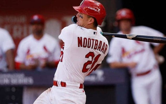 【MLB】ヌートバー、鈴木誠也の前で2試合連発の先制9号　豪快な先頭打者弾に本拠地熱狂