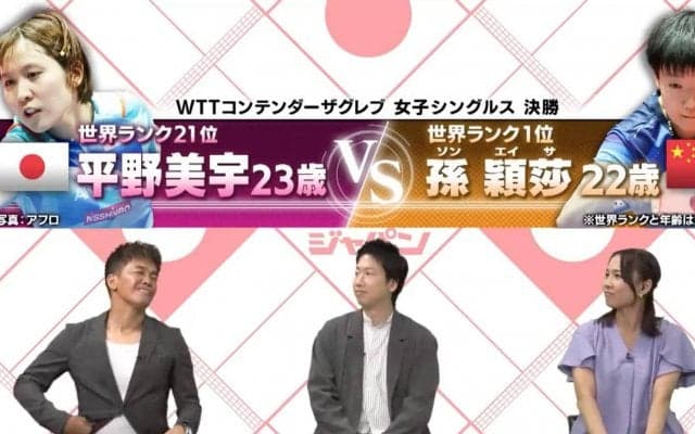 世界ランク1位を撃破した平野美宇の戦いをDEEP解説！「これ見た瞬間、勝負決めたなって思いました」【卓球ジャパン！】