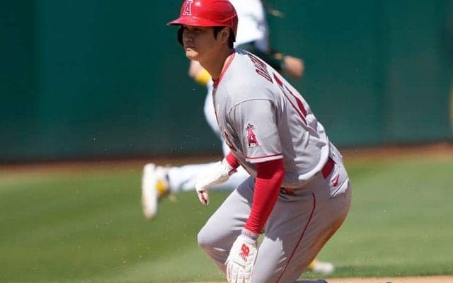 【MLB】捕手も諦め…悠々二塁到達「速っっっ」　大谷翔平の異次元快足ぶりに驚愕「凄いです」
