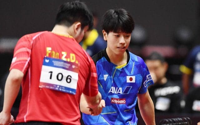 2番手の篠塚大登 世界王者の樊振東に完敗 日本は2連敗で後がなくなる【卓球 アジア選手権 団体】