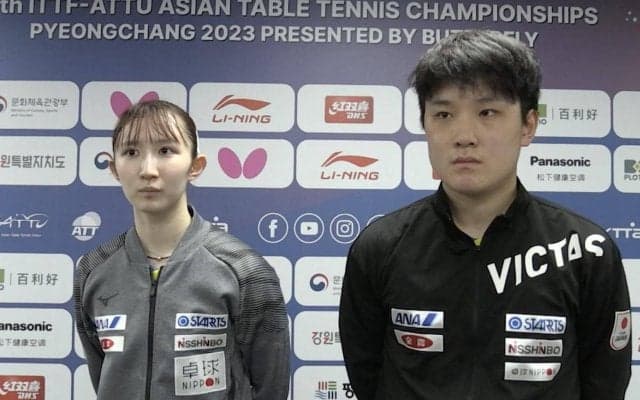 張本智和・早田ひな 準々決勝で中国ペアに敗戦「最後自分たちの得点にする1球が決めきれなかった」【卓球 アジア選手権】