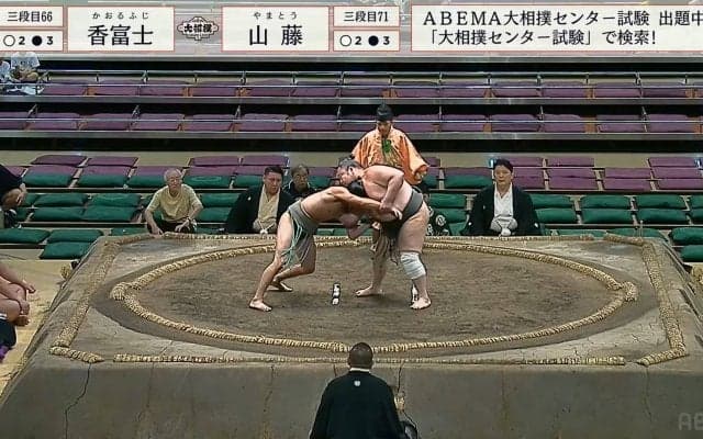 体の厚みが3倍違う！それでも大型力士に勝つ小兵力士の動きと絶品足技