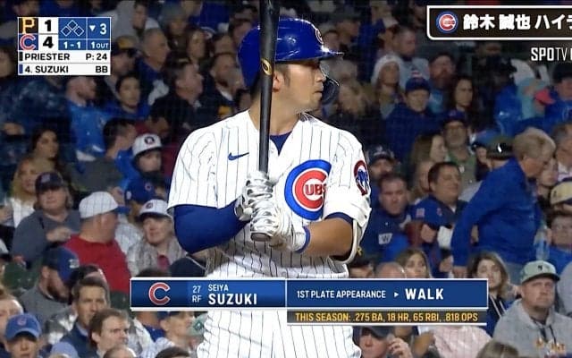 球場熱狂！鈴木誠也の今季19号弾に「和製マイク・トラウト」の声 “憧れの27番”上回る一撃にファン注目