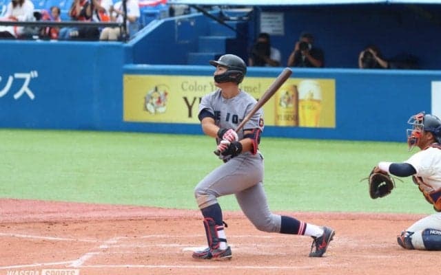 序盤の猛攻で法大に先勝／法大１回戦