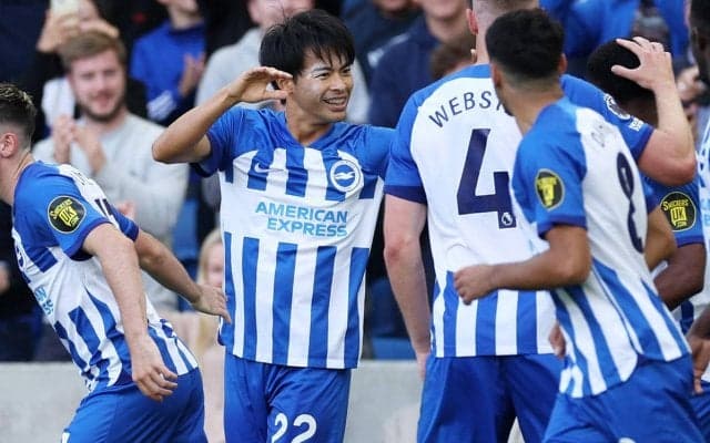 「なんというインパクト！」元イングランド代表FWも感激、圧巻2ゴールの三笘薫がプレミア公式ベストイレブンに選出、今季2度目