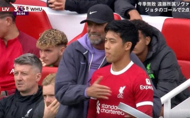 爪痕をしっかり残した7分間！リバプール遠藤航が豊富な運動量とハードプレッシングを披露 鬼プレス炸裂&チャンスに結びつけたダイレクトパス