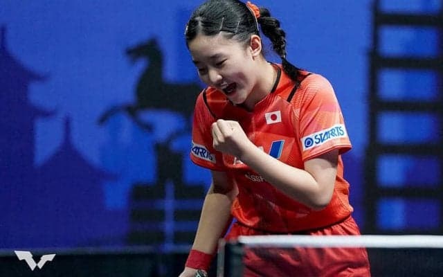 15歳張本美和が10代対決を制す！韓国の新エースを破りベスト8入り【卓球 WTT蘭州】