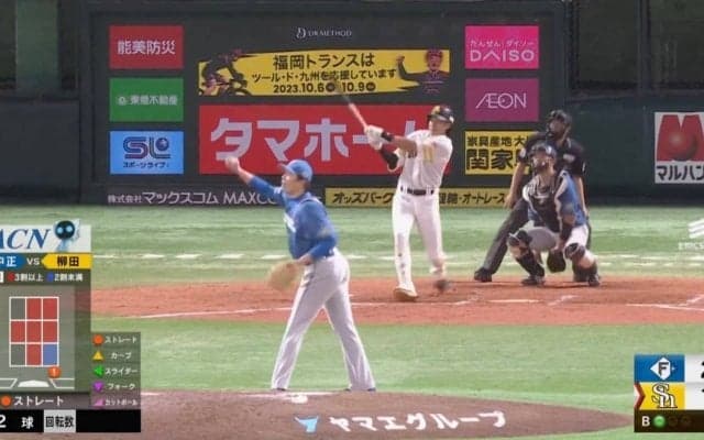 「大谷翔平かよ！」 驚異の打球速度180キロ！ソフトバンク柳田が“恐怖のフルスイング” ジャスティス田中正義の豪速球を打ち砕く“超高速弾丸ライナー”を叩き込んだ瞬間