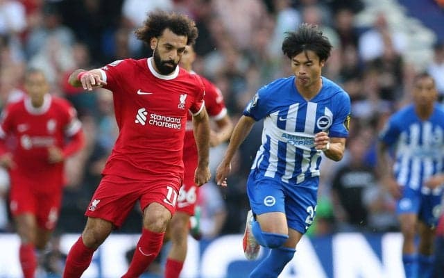 三笘薫は「らしいドリブル」を披露も不発、サラーが２ゴール！ブライトンとリヴァプールが痛み分け、遠藤航は…