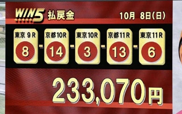 WIN5は23万円超の払戻し…毎日王冠はエルトンバローズが大激戦を制する
