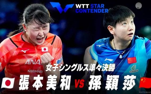 【準々決勝】張本美和 vs 孫穎莎｜WTTスターコンテンダー蘭州2023 女子シングルス