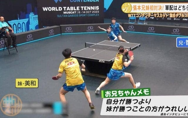 張本兄妹初対決！「いつかはお兄ちゃんを超えたい」逆転勝利で5年越しの夢が実現【卓球 WTTマスカット】