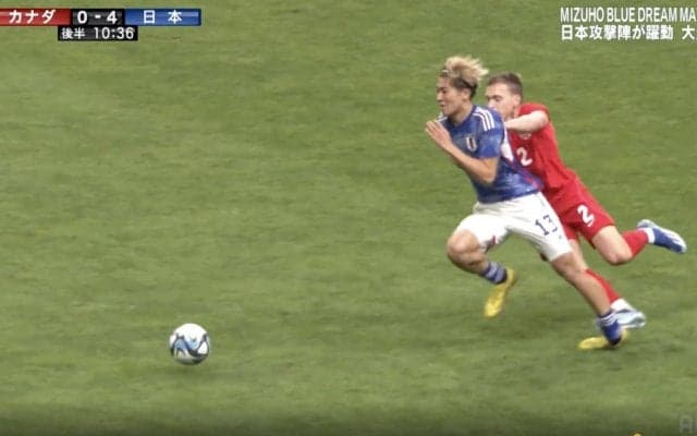 「危険すぎるタックル」美弾の中村敬斗を負傷させたカナダDFに批判殺到…「レッドやぞ」