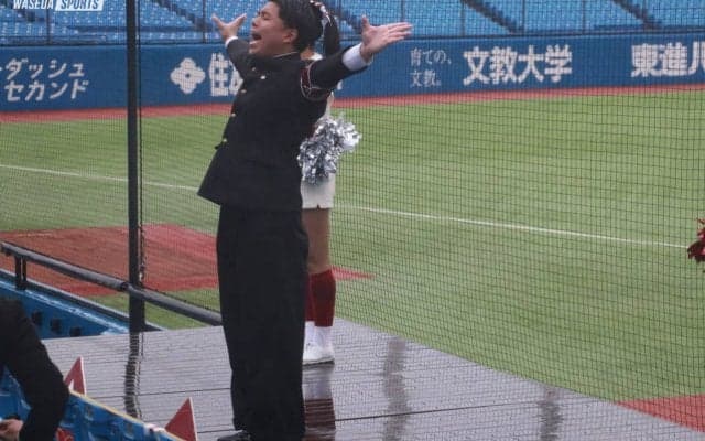 雨にも負けず、法大にも負けず。優勝への望みをつなぐ/早法２回戦応援