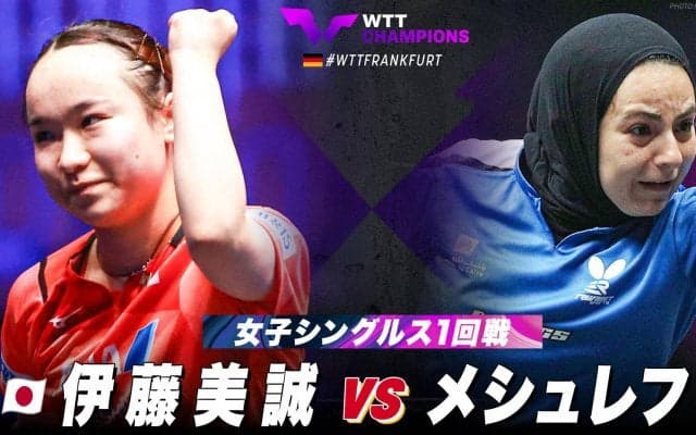 【女子シングルス1回戦】伊藤美誠 vs メシュレフ｜WTTチャンピオンズフランクフルト2023