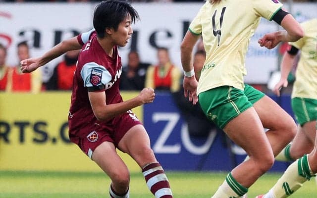 植木理子がファインボレーでウェストハム加入後3点目！ボランチ清水梨紗を起点に林穂之香が絶妙アシスト