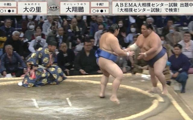 「強すぎるよ君」ざんばら髪の大器・大の里、約200キロ“経験豊富”な超重量級力士を電車道で圧倒「えげつない」