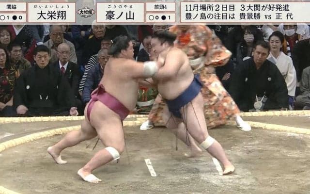 激しい突き押しから同時に転けて同体取り直し 死力を尽くした大相撲に「あっぱれ！」「良い相撲すぎて泣く」実況席も興奮