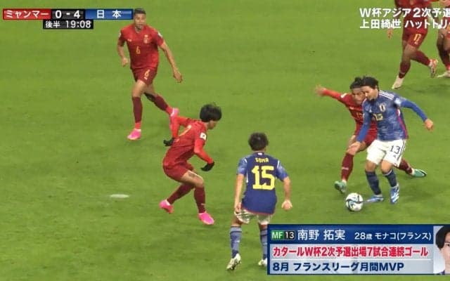 「さすがモナ王」縦横無尽！復活の南野拓実がメッシ級の高速カミソリドリブル突破＆フィニッシュ！キレッキレの瞬間に「タキが輝いている」「ゲームみたい」とファン興奮