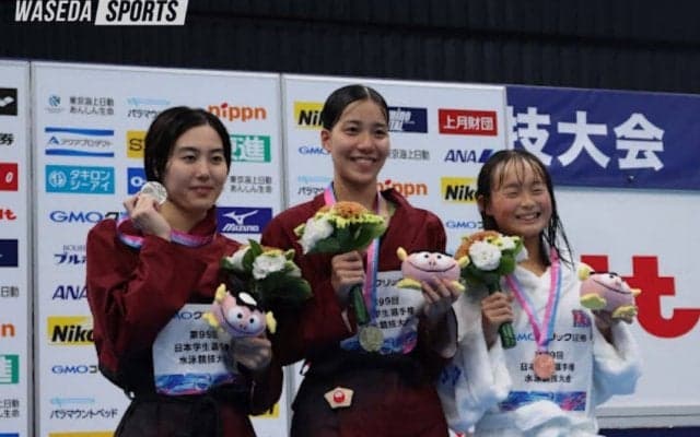 インカレ最終日　今牧と須田が50ｍ自由形で金！　リレーは男女とも銀