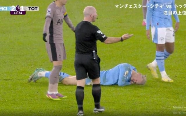 「イエローだろ！」「エグいな…」怪物ハーランドが顔面パンチを食らって一発ノックアウトされる衝撃シーン 悪質タックルに非難殺到