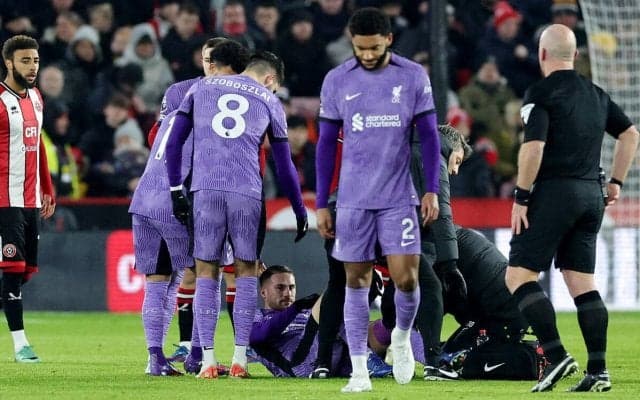 「状態は良くない」負傷のマク・アリスターの状態をクロップ監督が言及、超過密日程を前に停滞離脱に