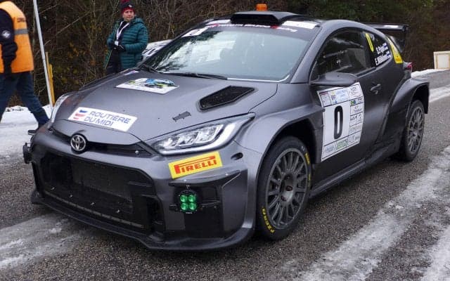 フランス国内戦の0カーを務めたGRヤリス・ラリー2デモカー。24年デビューに向け準備着々