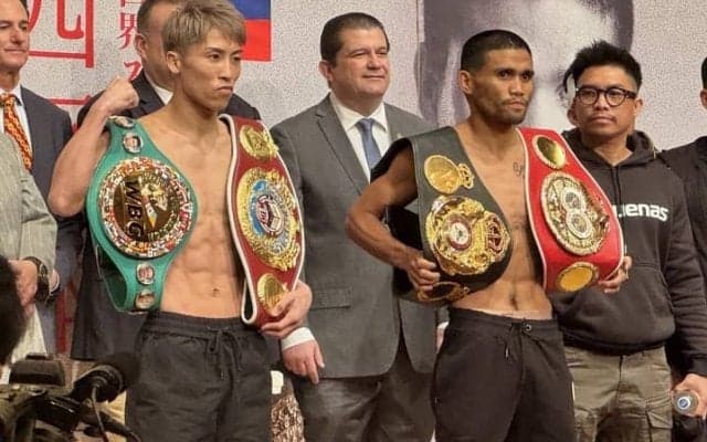 井上尚弥、圧巻の肉体美！ 55.2キロで前日計量パスし、タパレスとはガッチリ握手で準備万端