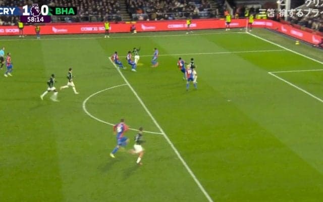 「三笘それでいいんだぞ」三笘薫、ファンが待ち望んだ圧巻のカットインシュートでスタジアムを沸かせた瞬間　DFの間を抜く低弾道ショットに「ようやく来た」「ゴールが見たい！」