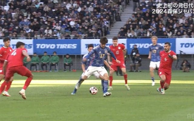 「マジでもってる」田中碧が2024年日本代表初ゴール！伊東純也の仕掛けに後ろから走り込んで強烈シュート！「点に愛され過ぎ」