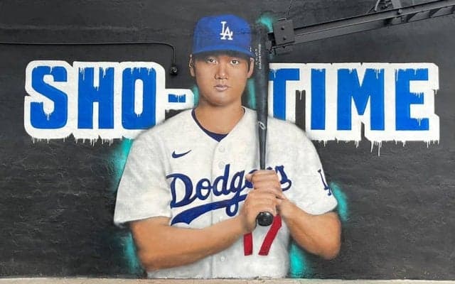 巨大な大谷翔平に女性レポーターも「美しい」　思わず感嘆…地元LAで話題の“分身”