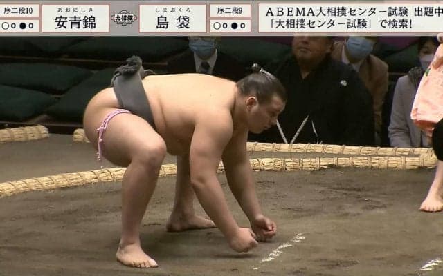 19歳イケメン力士に客席から声援続々 電車道で押し切る強い相撲に大興奮「安青錦！つよー！」