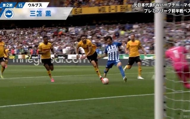 「日本人ですか？」三笘薫の“メッシ風４人ぶち抜きゴール”が再脚光！元サムライブルー戦士が「コース取りが素晴らしい」「引っ張られても崩れない」と大絶賛