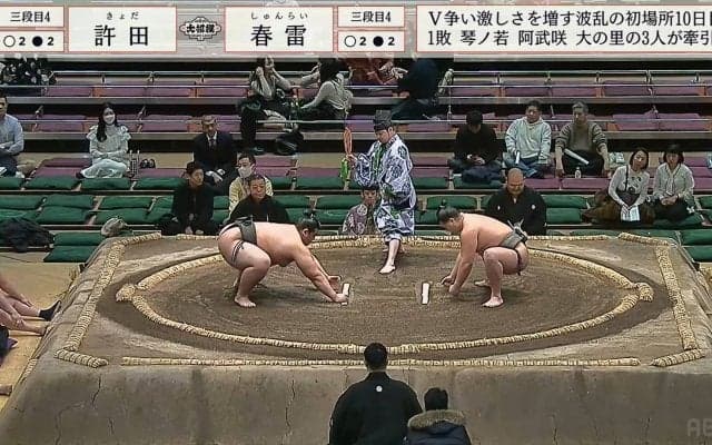 相撲界の「蛙化現象」が注目の的 三段目力士が見せた超低姿勢の“カエルルーティン”が個性的