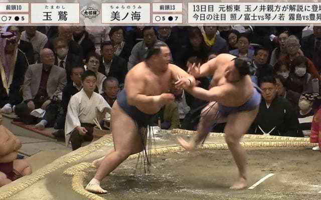強さと動きが“年齢不詳”ベテランのはずの玉鷲が左手一発で相手を吹き飛ばす衝撃映像 解説親方も「いやあ、すごいなあ」通算800勝達成