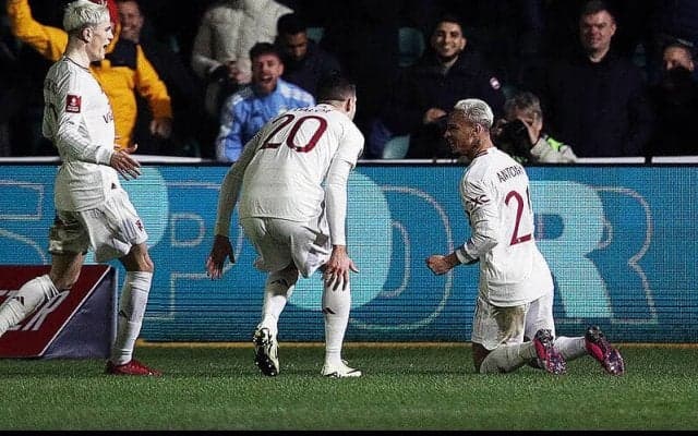 ユナイテッドが4部ニューポートに競り勝って5回戦進出…2点差追いつかれる失態もアントニー今季初ゴールが決勝点【FAカップ】
