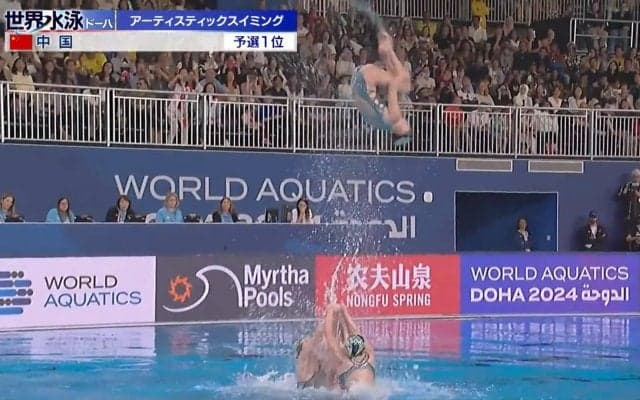 最強中国が“重力無視”の大技連発 世界水泳ASで金メダル 圧巻アクロバティックは競技が違うレベルの高さと回転力