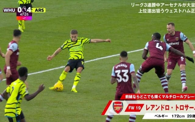 まるでアンリ！アーセナルの“最強ジョーカー”が絶妙フェイクから美しいシュートを炸裂の瞬間！レジェンド彷彿のゴラッソに喝采「何なんあの落ち着き」